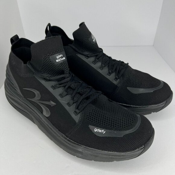 Gravity Defyer Size15 Gdefy Mens Black Mateem Mesh Lace Up Cross Training Shoes - Picture 2 of 10